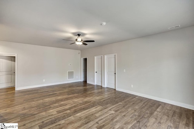 120 Bonaire Pt, Anderson, SC 29621 - interior space featuring visible vents, ceiling fan, baseboards, and wood finished floors