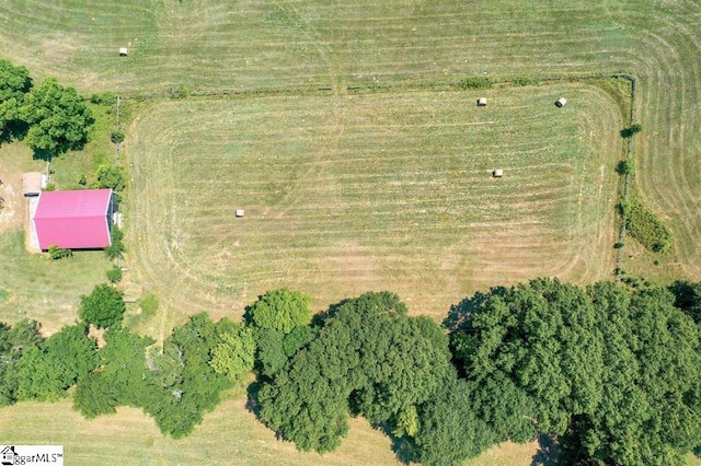 drone / aerial view with a rural view