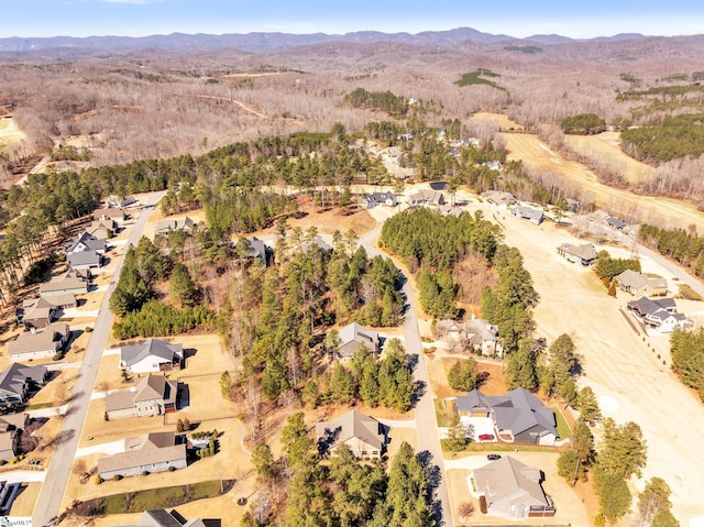 aerial view with a residential view and a mountain view