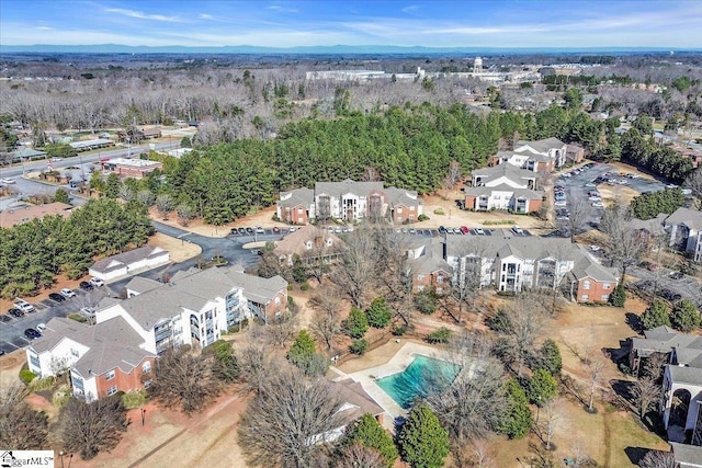 bird's eye view with a residential view