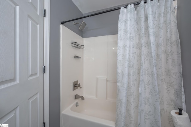 full bathroom with shower / bath combo