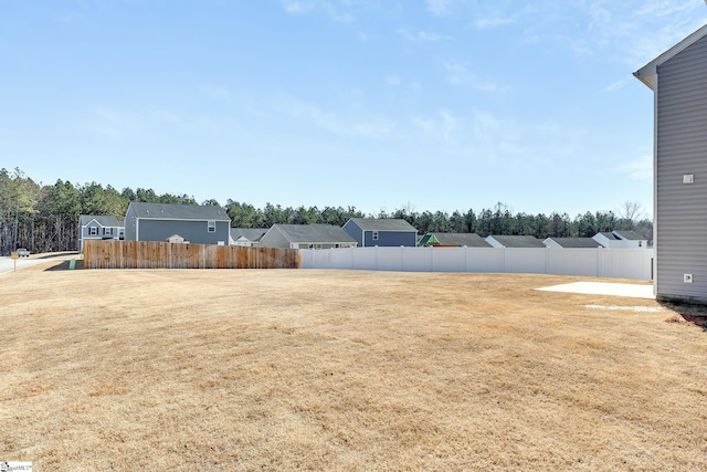 view of yard with fence