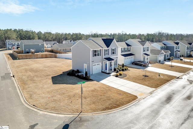 aerial view featuring a residential view