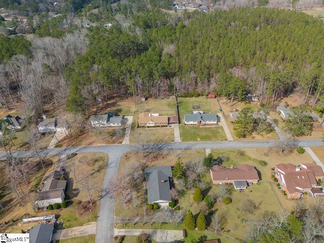 aerial view with a residential view