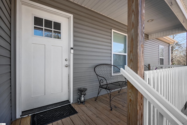 property entrance with a porch