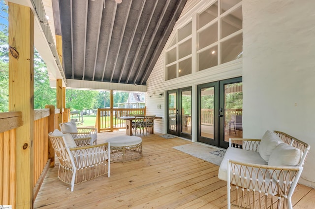 deck with french doors