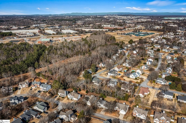 drone / aerial view with a residential view