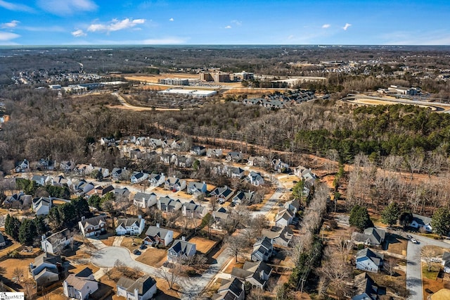 aerial view featuring a residential view