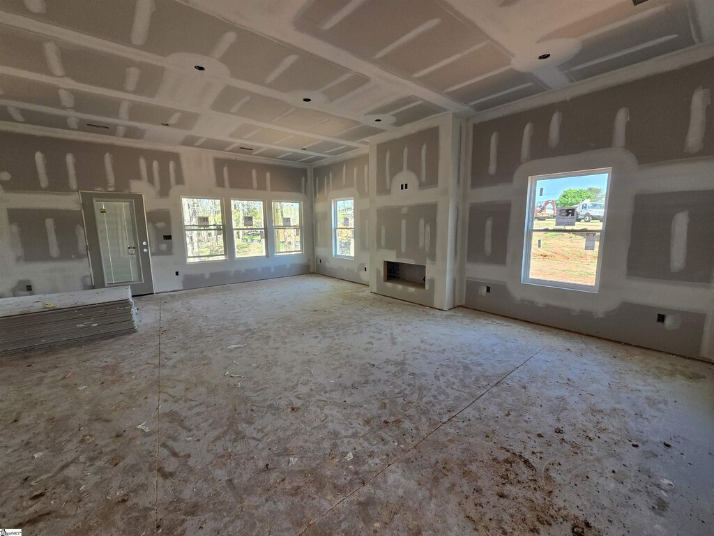 124 Susans Rd, Gaffney, SC 29341 - unfurnished living room featuring a fireplace