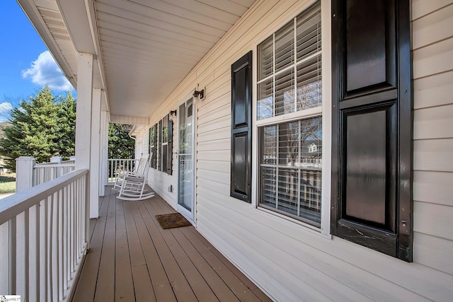 deck with covered porch