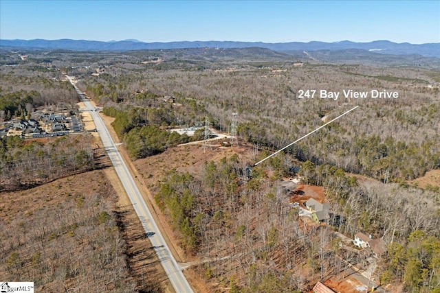 bird's eye view with a mountain view