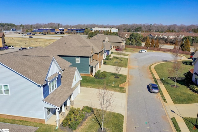 bird's eye view with a residential view