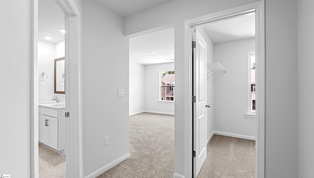 104 Sunriff Ct, Greer, SC 29651 - hallway with light colored carpet
