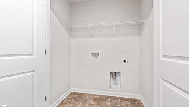 108 Sunriff Ct, Greer, SC 29651 - laundry room with hookup for an electric dryer, hookup for a washing machine, and stone finish floors