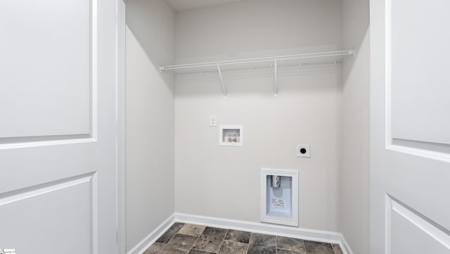 106 Sunriff Ct, Greer, SC 29651 - laundry area featuring electric dryer hookup, hookup for a washing machine, and dark stone finish floors