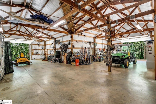 garage featuring metal wall