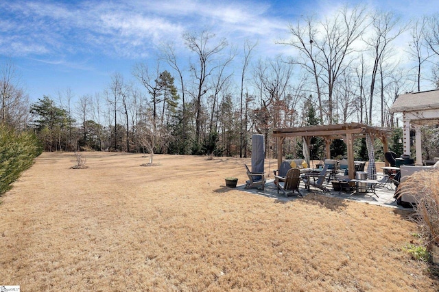 view of yard featuring a pergola