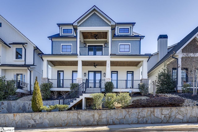 view of front of property featuring a porch