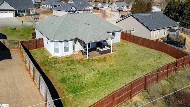 aerial view featuring a residential view