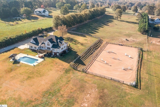 bird's eye view with a rural view