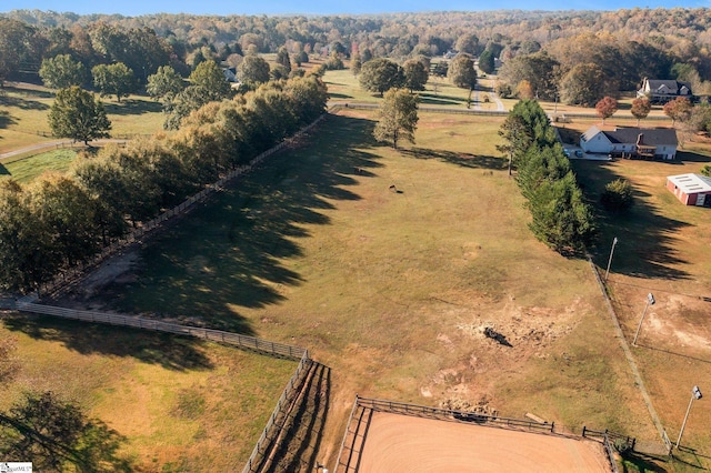 aerial view with a rural view