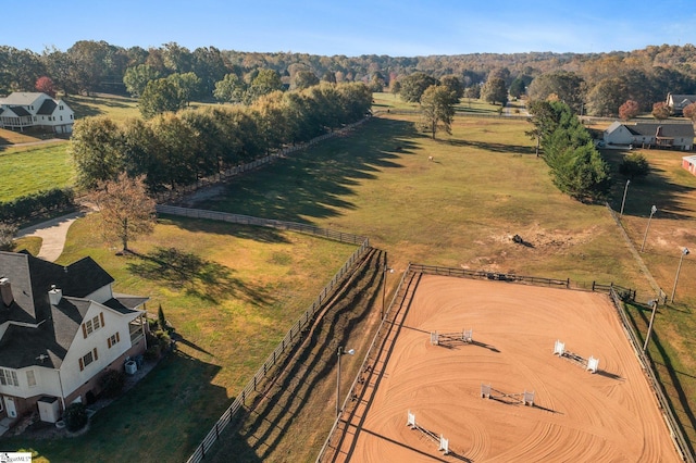 aerial view with a rural view