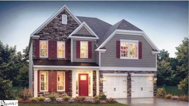 316 Fiery Rd Lot 0172, Mauldin, SC 29607 - craftsman inspired home with an attached garage and concrete driveway