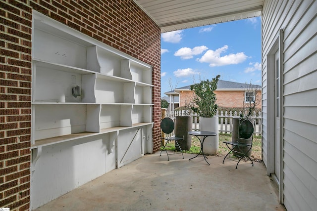 balcony with a patio area