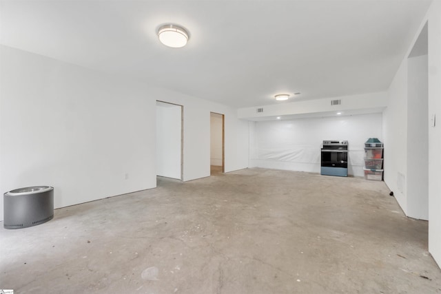 interior space featuring concrete flooring and visible vents