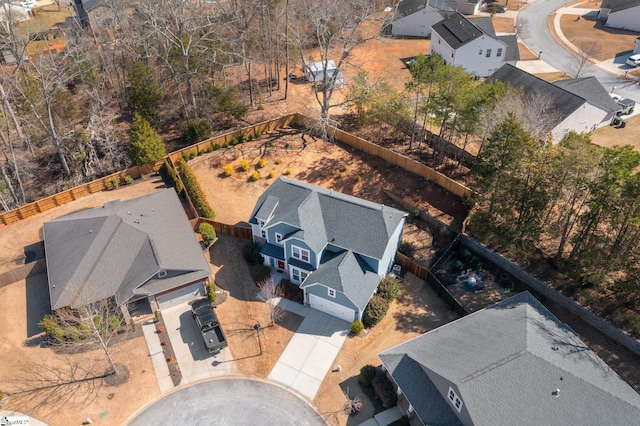 drone / aerial view with a residential view