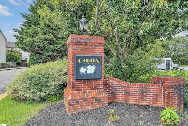 view of community sign