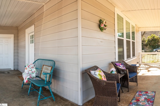 view of patio featuring covered porch