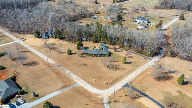 aerial view featuring a rural view