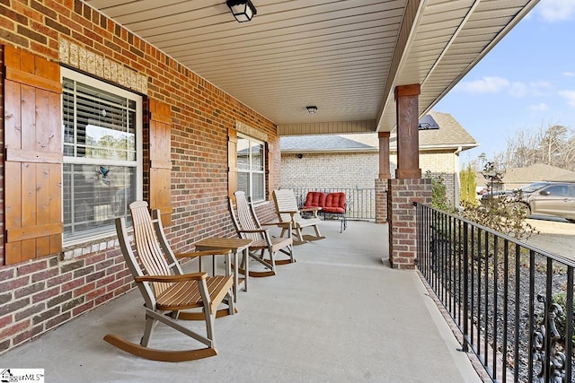 view of patio with a porch