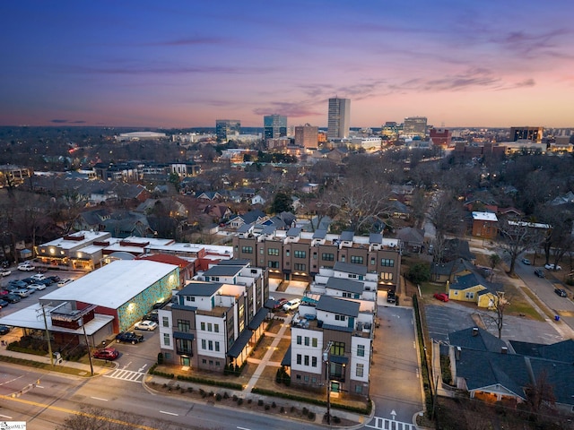 aerial view with a city view