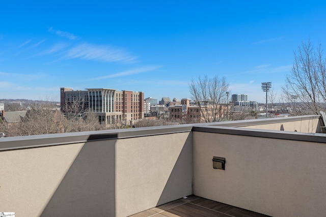 balcony with a view of city