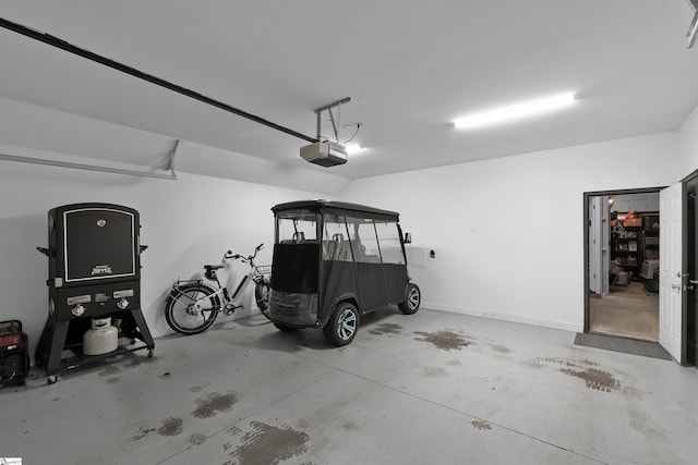 garage featuring a garage door opener