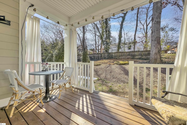 wooden terrace with fence