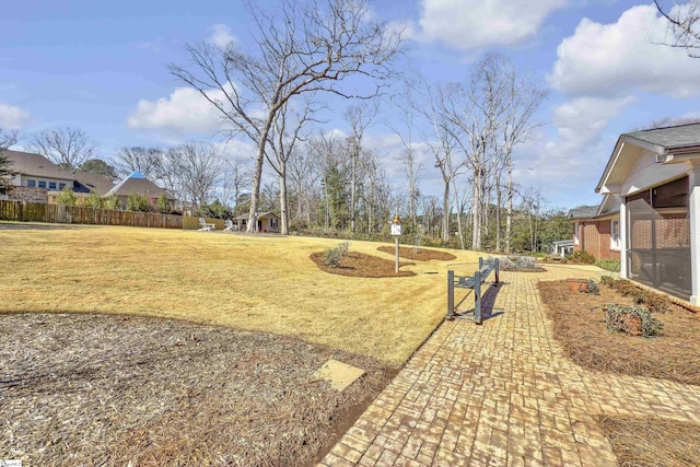 view of yard with fence