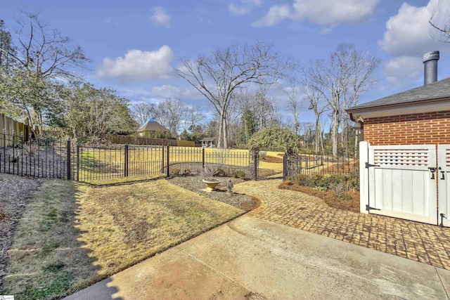 view of yard with fence