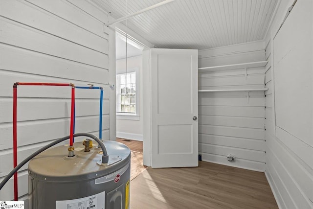 utility room with water heater