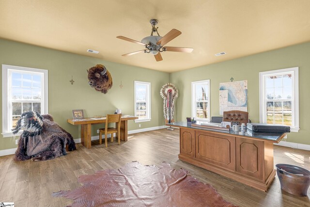 4101 Abbeville Hwy, Anderson, SC 29624 - home office with baseboards, visible vents, and light wood finished floors