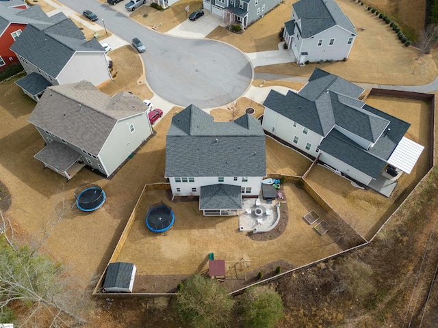 bird's eye view with a residential view