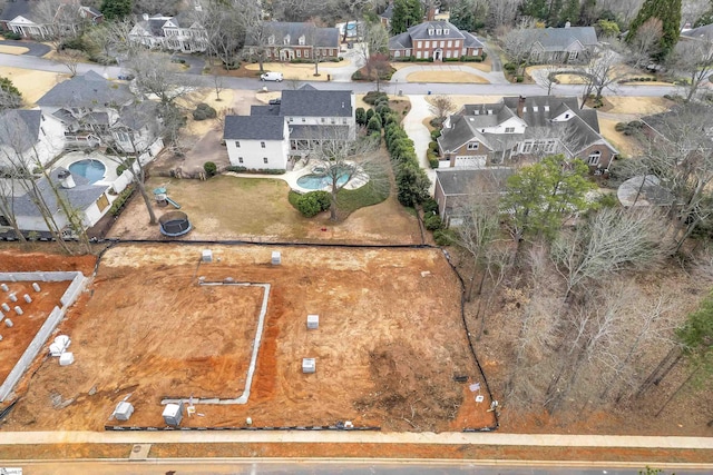 aerial view with a residential view