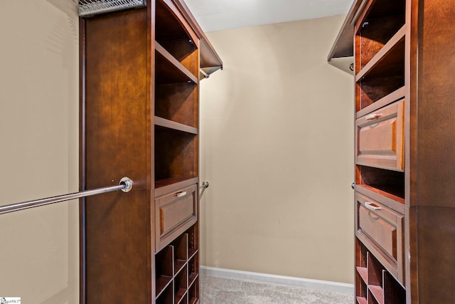 spacious closet featuring carpet