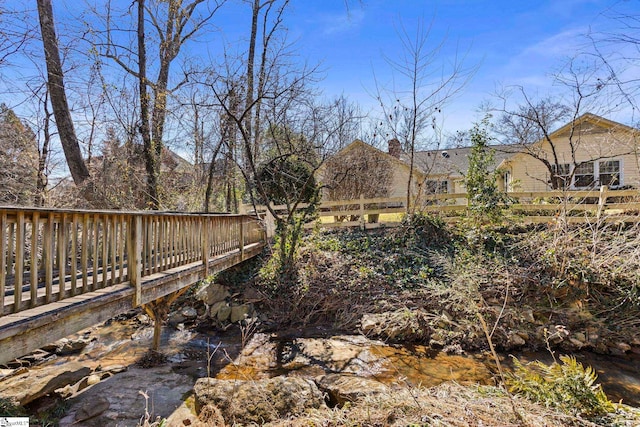 view of yard with fence