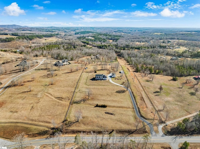 bird's eye view with a rural view