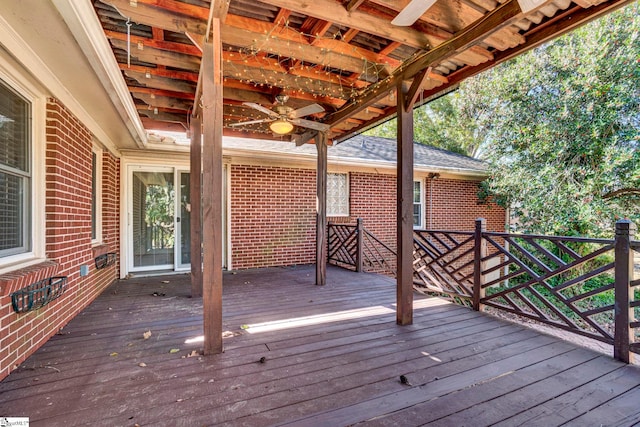 deck with ceiling fan