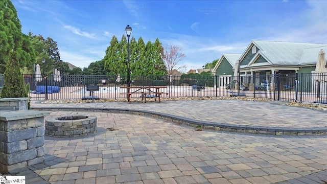 109 Macintyre St, Simpsonville, SC 29680 - surrounding community with an outdoor fire pit and a patio