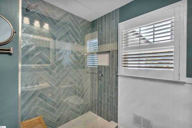 full bath featuring visible vents and walk in shower